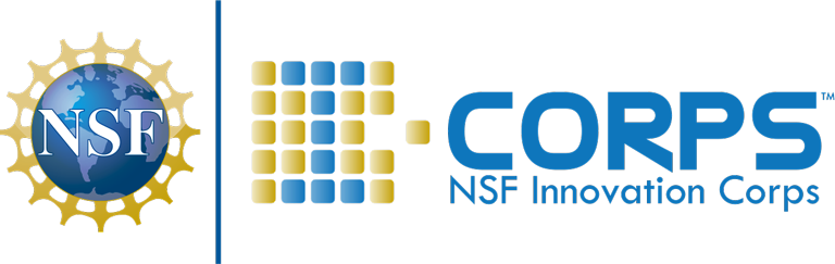 National Science Foundation NSF Globe Logo. I-Corps NSF Innovation Corps logo.