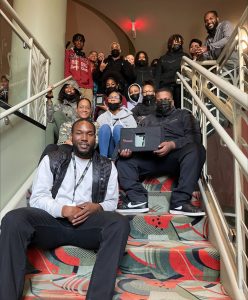 Reaction Technologies; Brandon with students from the FATE Program at Jalen Rose Leadership Academy.