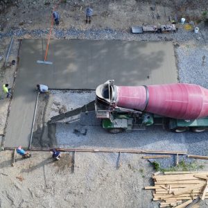 KLAW Industries; aerial photo of cement mixer