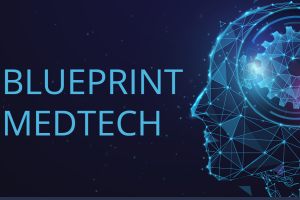 Blueprint MedTech, with stylized stylized image of human profile