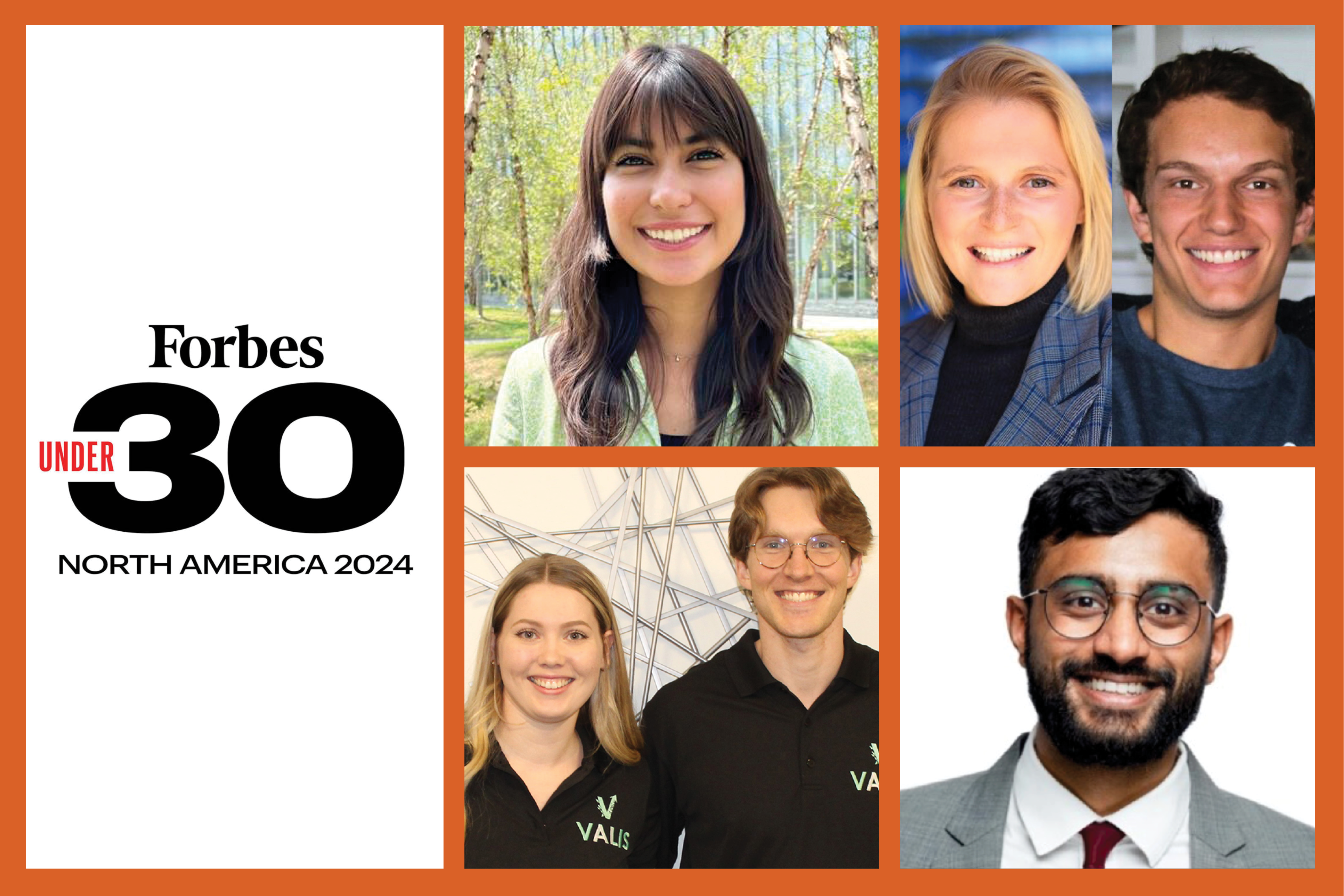 Forbes’ 30 under 30 2024; photos of the featured VentureWell innovators