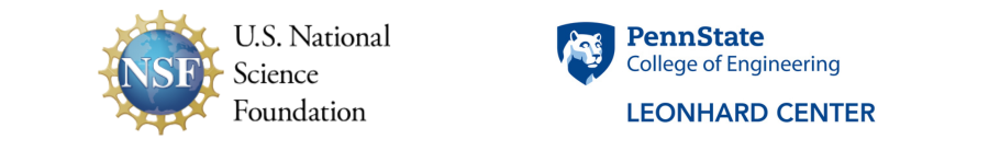 Logos: U.S. National Science Foundation, Penn State College of Engineering Leonhard Center