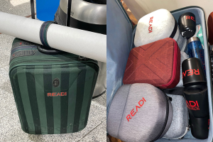READI all packed for OPEN 2023; photos of luggage including virtual reality headsets