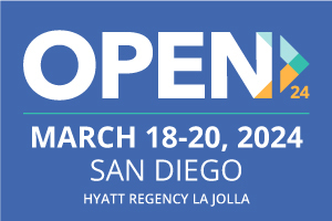OPEN, March 18-20, 2023, San Diego, Hyatt Regency La Jolla; OPEN logo