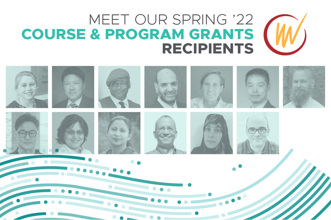 Spring 2022 Course & Program Grants; headshots of the recipients