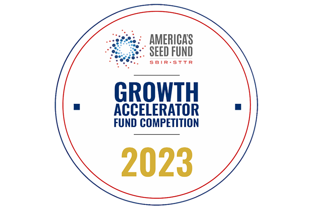 Circle with words America’s Seed Fund SBIR/STTR Growth Accelerator Fund Competition 2023