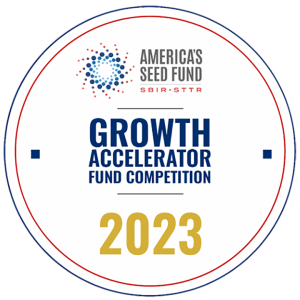Circle with words America’s Seed Fund SBIR/STTR Growth Accelerator Fund Competition 2023